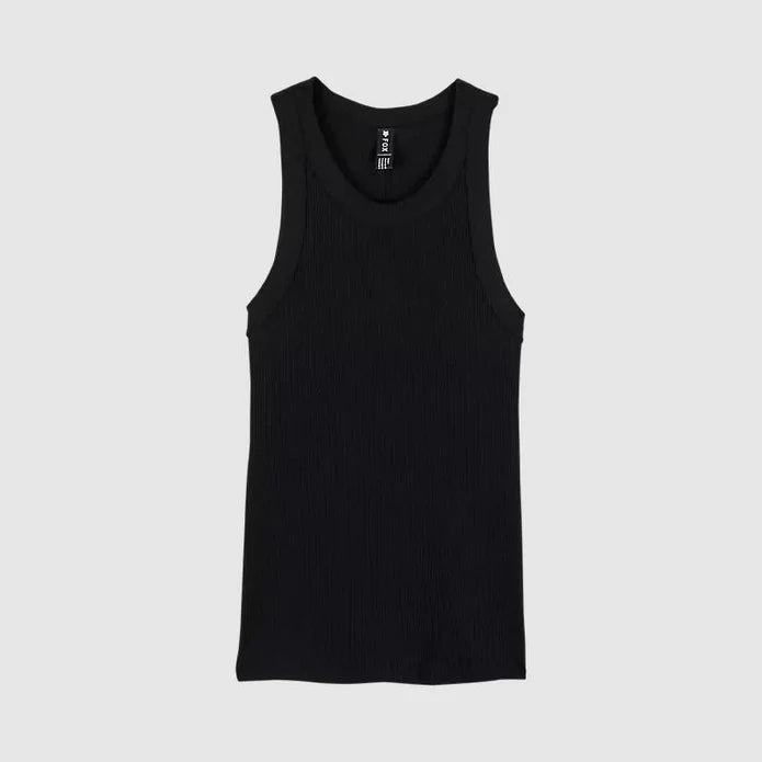 Polera Fox Lifestyle Mujer Wordmark Rib Tank | Negro - Rideshop