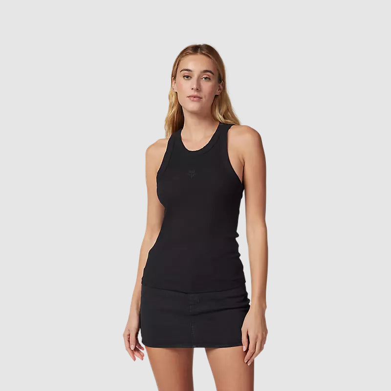 Polera Fox Lifestyle Mujer Wordmark Rib Tank | Negro - Rideshop