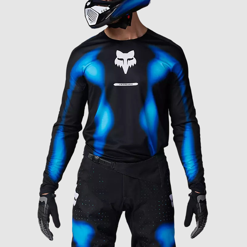 Polera Moto 360 Volatile Negro/Azul Fox
