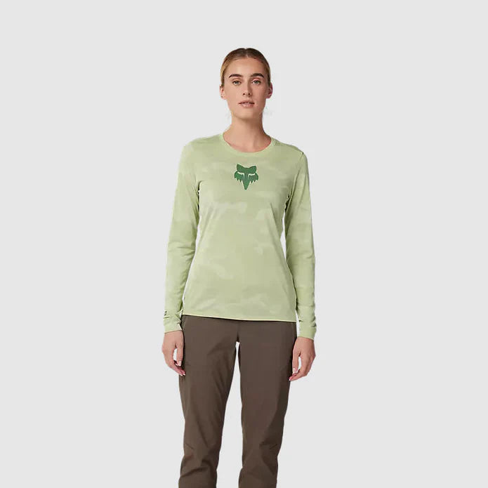 Polera Bicicleta Fox Mujer Ranger TruDri™ Manga Larga | Verde - Rideshop