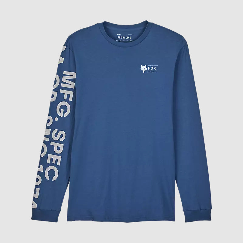 Polera Fox Lifestyle Barge Premium Manga Larga | Azul - Rideshop