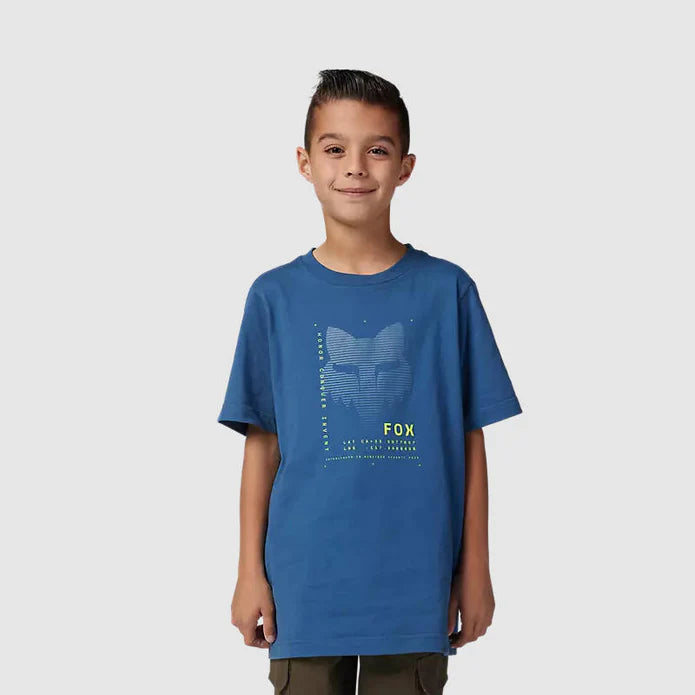 Polera Fox Lifestyle Niño Dispute Premium | Azul - Rideshop