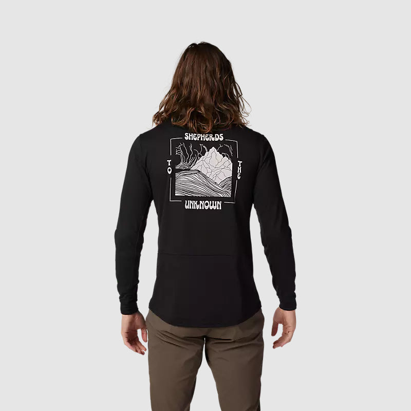 Polera Bicicleta Ranger Shepherds Drirelease Manga Larga Negro Fox