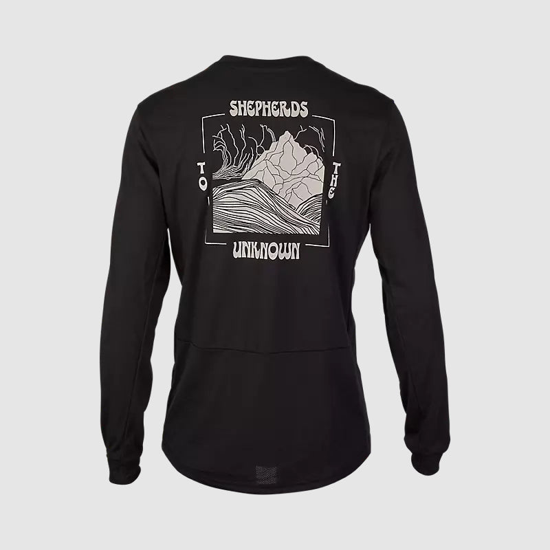 Polera Bicicleta Ranger Shepherds Drirelease Manga Larga Negro Fox