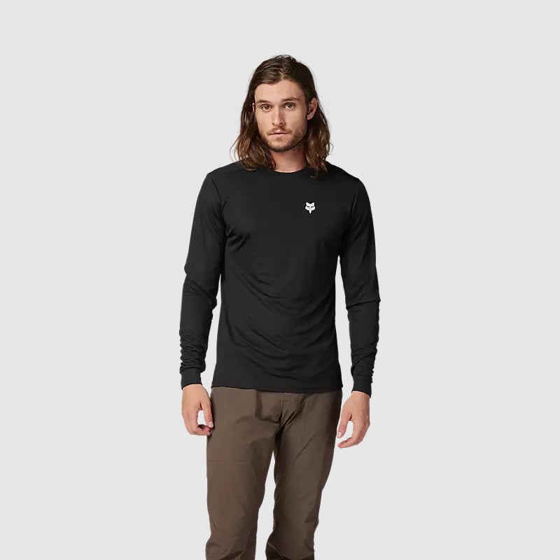 Polera Bicicleta Ranger Wayfaring Manga Larga Negro Fox