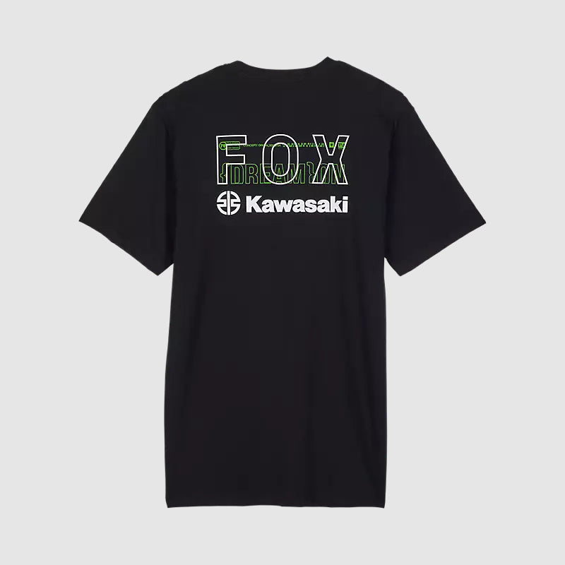 Polera Lifestyle Fox x Kawasaki II Negro Fox