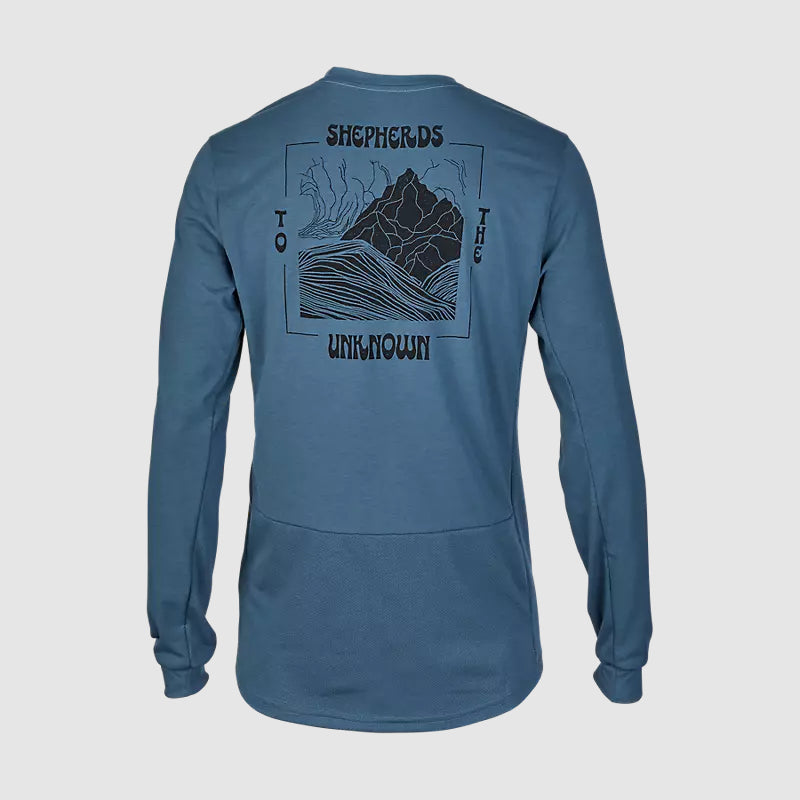 Polera Bicicleta Ranger Shepherds Drirelease Manga Larga Azul Fox