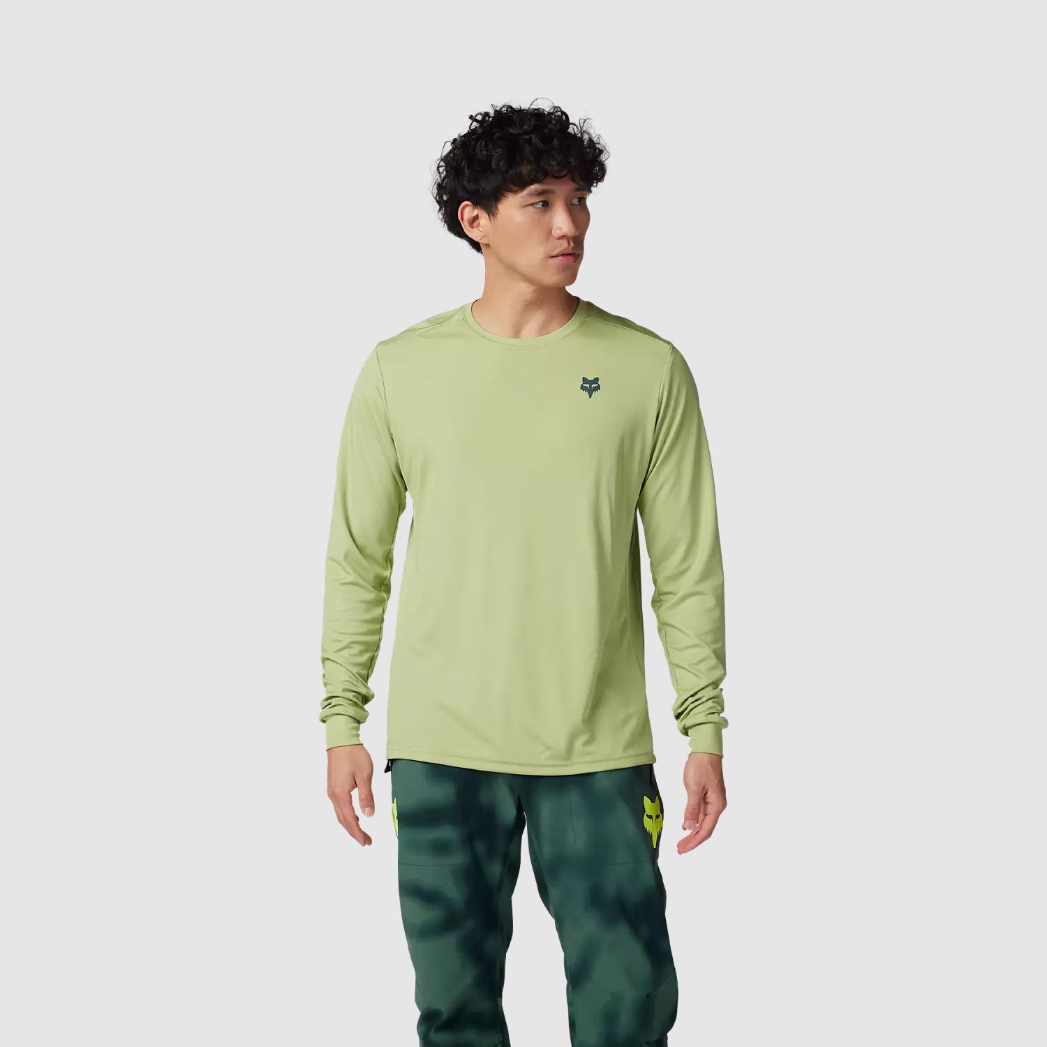 Polera Bicicleta Ranger Wayfaring Manga Larga Verde Pastel Fox