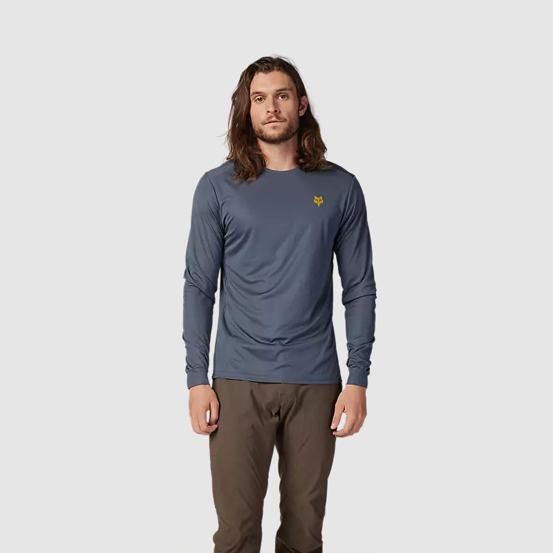Polera Bicicleta Ranger Wayfaring Manga Larga Grafito Fox