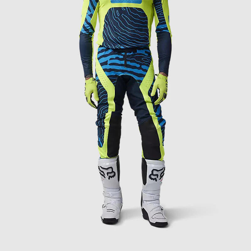Pantalon Moto Fox Flexair Impression Azul/Amarillo