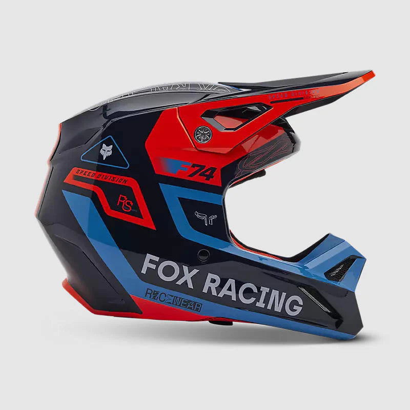 Casco Moto Fox V1 Race Spec Azul Marino