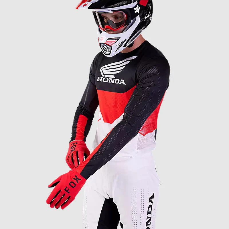 Polera Moto Fox Flexair Honda Rojo/Blanco