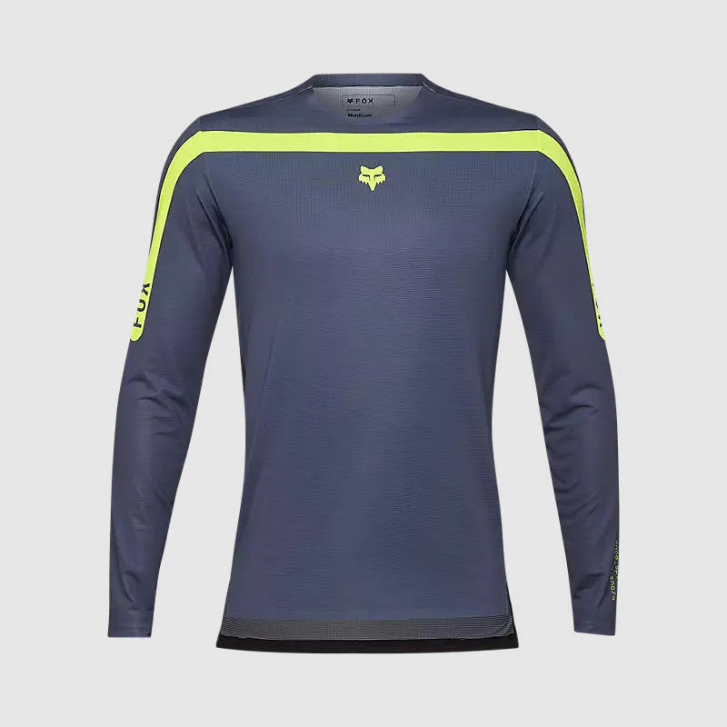 Polera Bicicleta Flexair Fox Aviation Manga Larga Gris