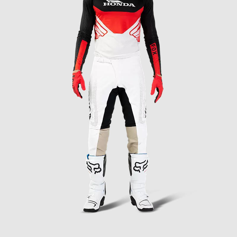 Pantalon Moto Flexair Honda Blanco/Negro Fox