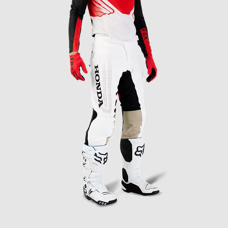 Pantalon Moto Flexair Honda Blanco/Negro Fox