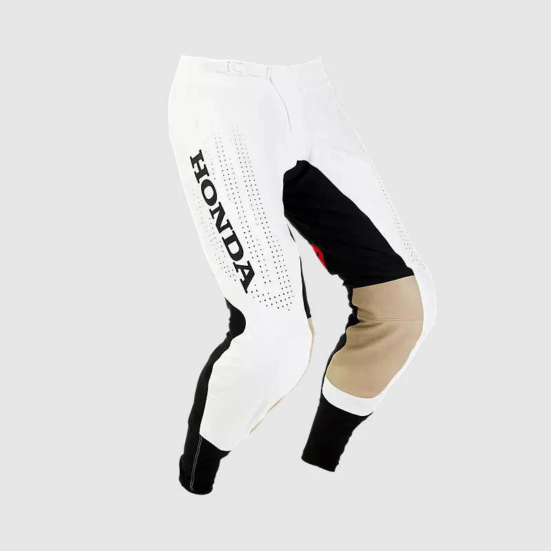 Pantalon Moto Fox Flexair Honda Blanco/Negro