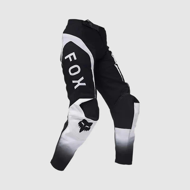 Pantalon Moto Niño Fox 180 Lean Negro/Blanco