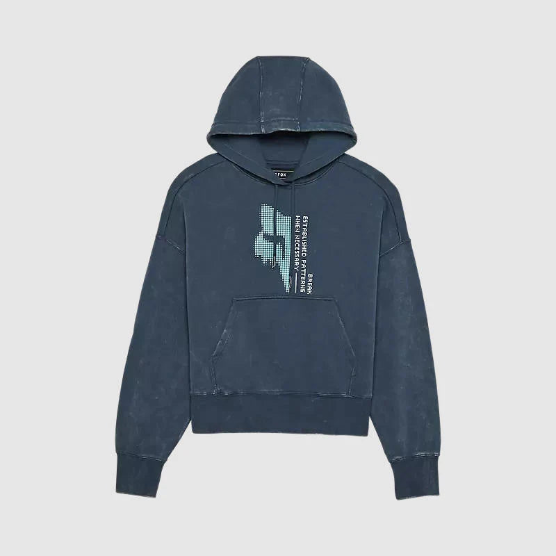 Poleron Lifestyle Mujer Fox Canguro Throttle Oversized Azul