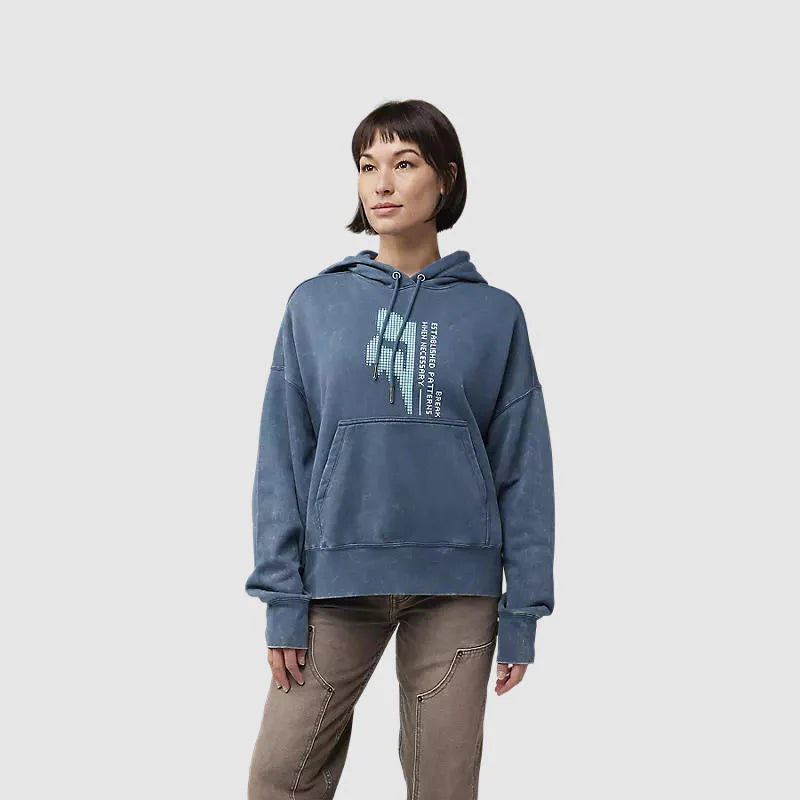 Poleron Lifestyle Mujer Fox Canguro Throttle Oversized Azul