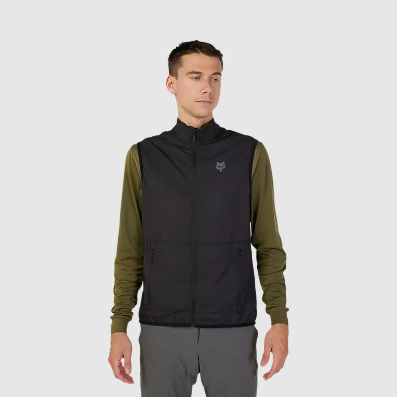 Chaqueta Fox Cortavientos Bicicleta Ranger Sin Mangas Negro