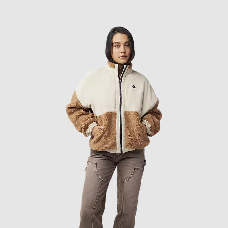Poleron Lifestyle Mujer Survivalist Sherpa Full Cafe Fox