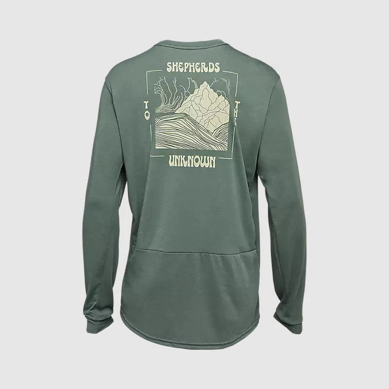 Polera Bicicleta Fox Ranger Shepherds drirelease® Manga Larga Verde