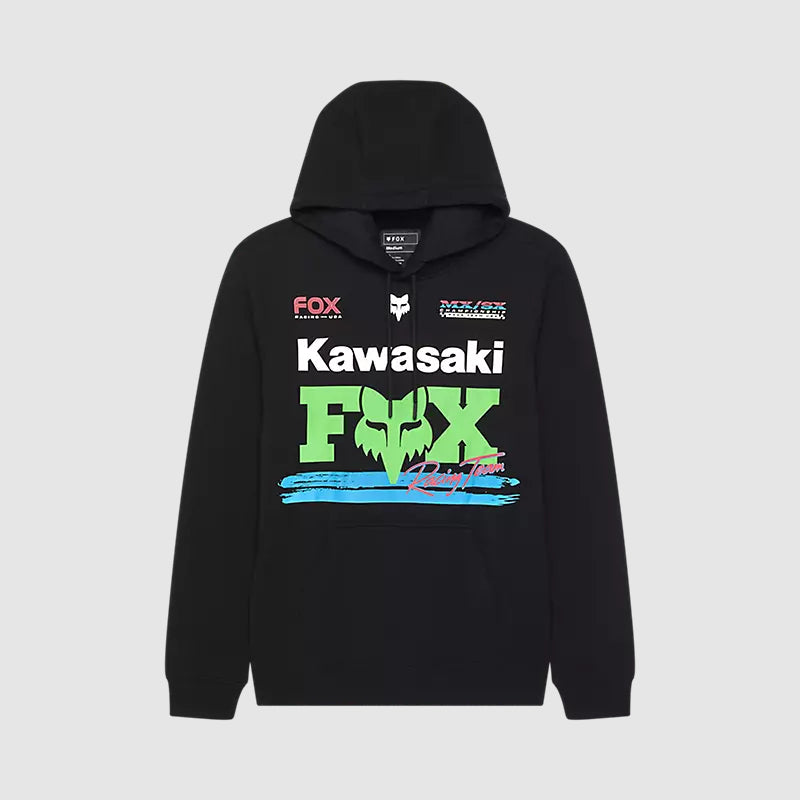 Poleron Lifestyle con Capucha Kawasaki Negro Fox