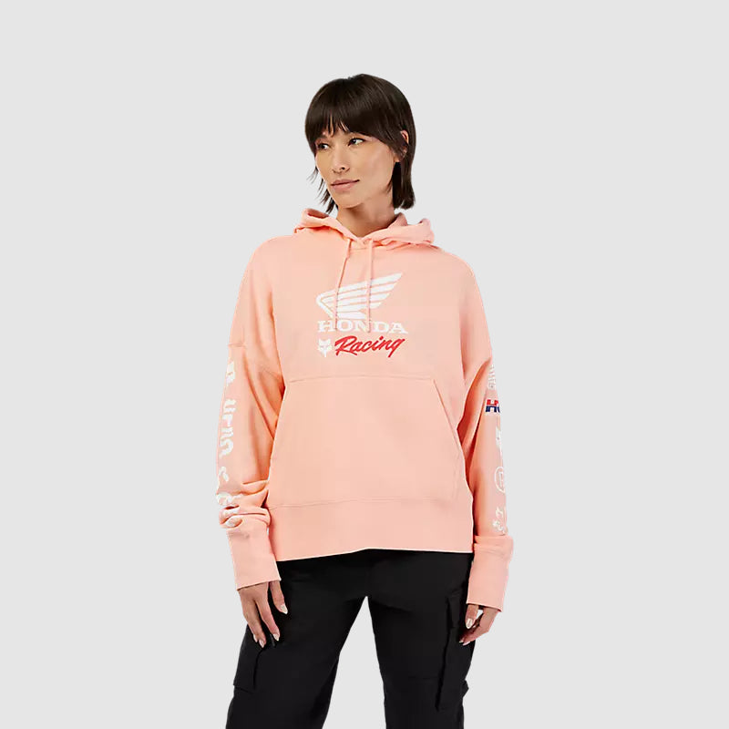 Poleron con Capucha Lifestyle Oversize Mujer Fox x Honda Rosado Fox
