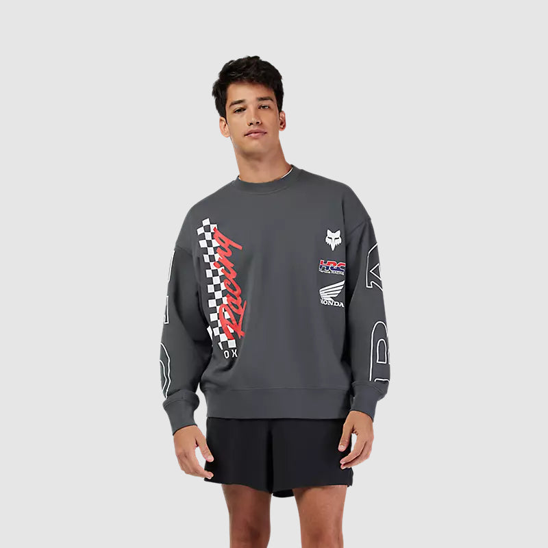 Poleron Lifestyle Oversize Crew Honda Gris Fox