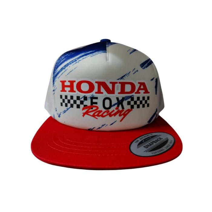 Gorro Jockey Lifestyle Niño Fox x Honda Blanco/Rojo Fox