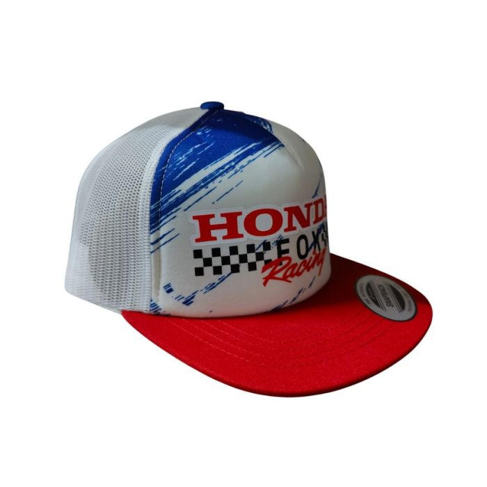 Gorro Jockey Lifestyle Niño Fox x Honda Blanco/Rojo Fox