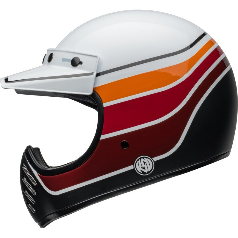 Casco Moto Calle Bell Moto 3 Classic Blanco Naranjo