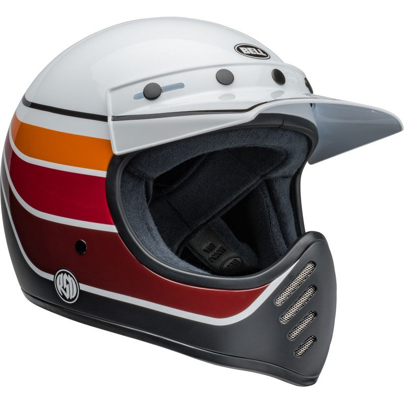 Casco Moto Calle Bell Moto 3 Classic Blanco Naranjo