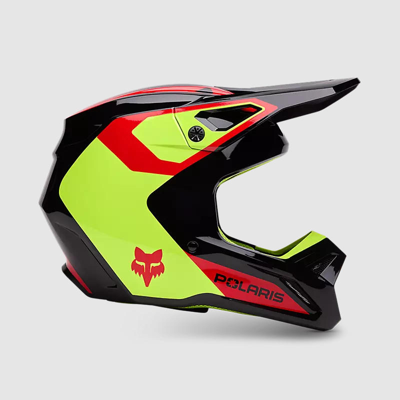 Casco Moto V1 Polaris Negro/Amarillo Fox