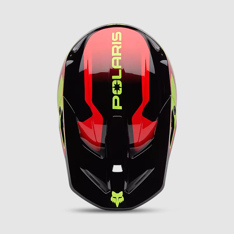 Casco Moto V1 Polaris Negro/Amarillo Fox