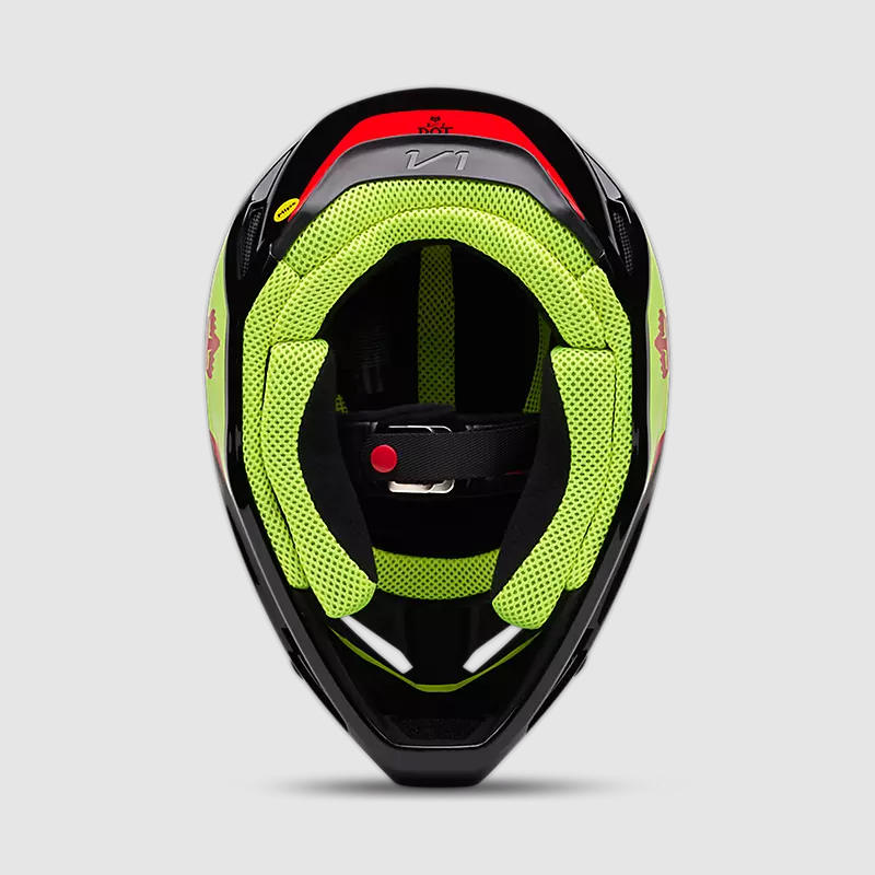 Casco Moto V1 Polaris Negro/Amarillo Fox