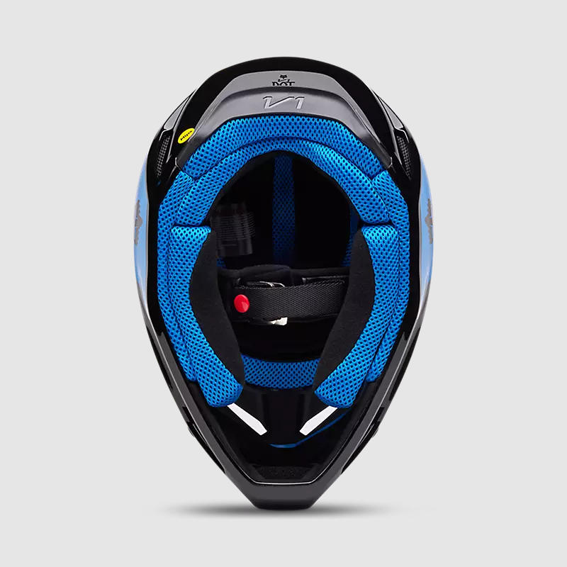 Casco Moto V1 Polaris Negro/Azul Fox