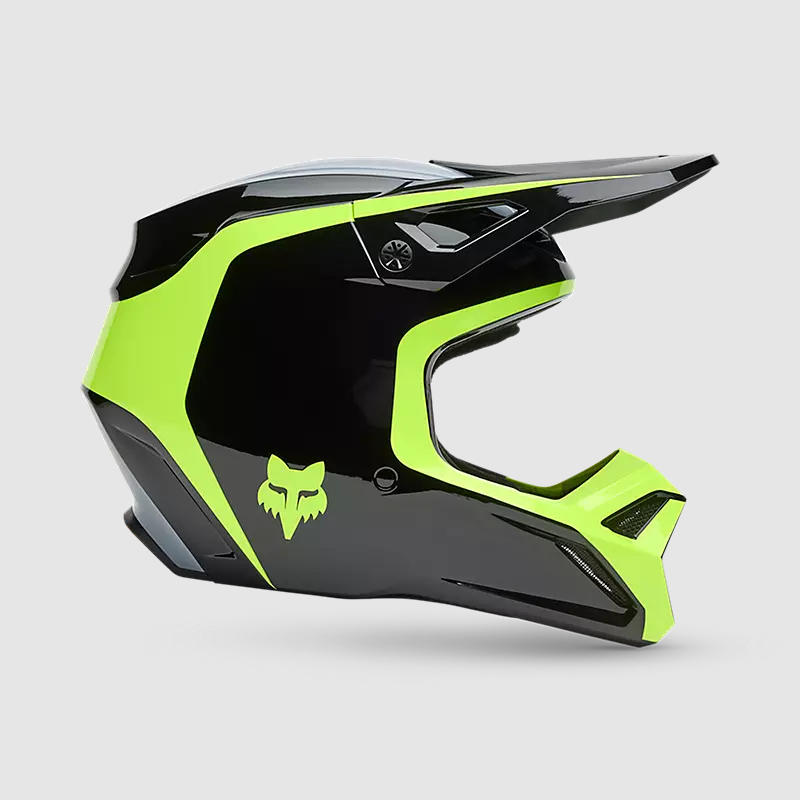 Casco Moto V1 Flow Negro/Amarillo Fox
