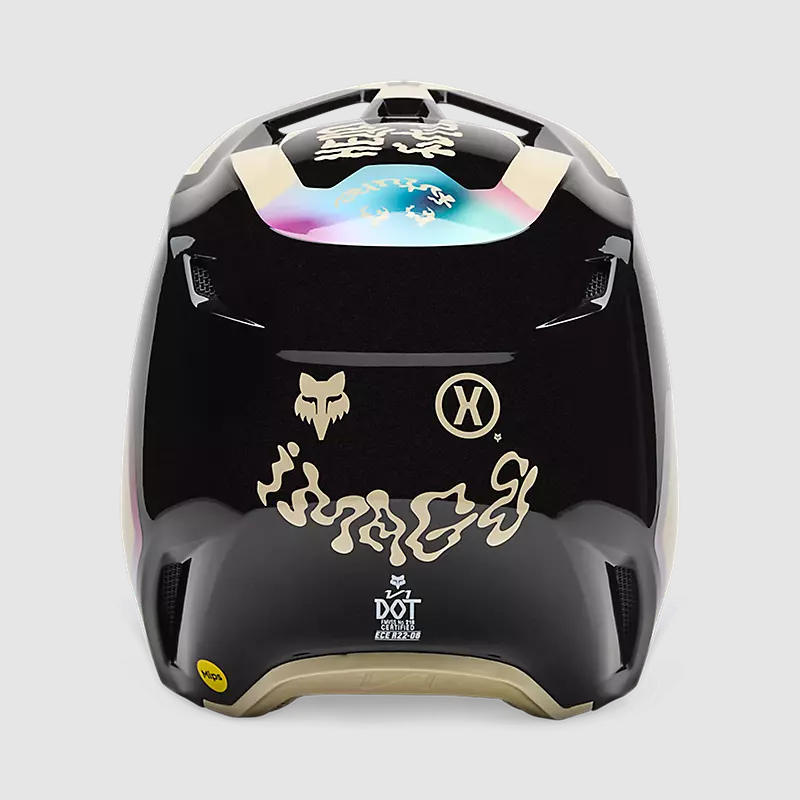 Casco Moto V1 Hello Future Negro/Cafe Fox