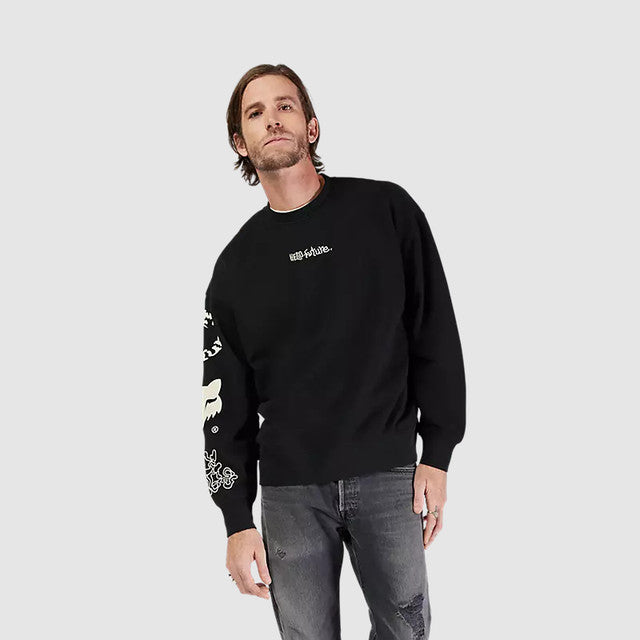 Poleron Lifestyle Crew Oversize Hello Future Oversize Negro Fox