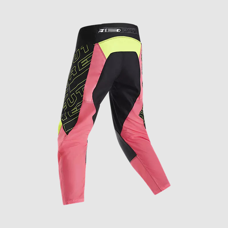 Pantalon Moto Niño 180 Elevated Negro/Rosado Fox
