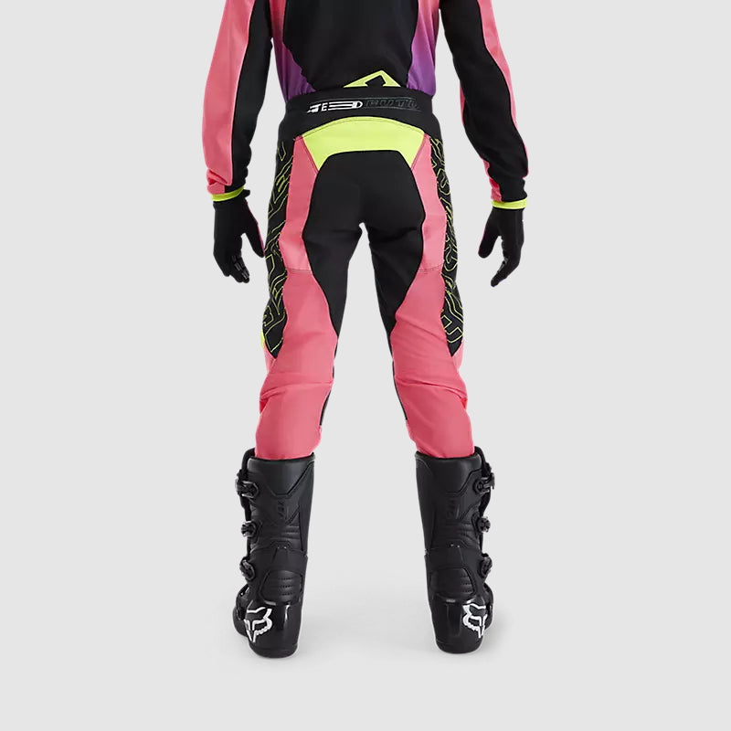 Pantalon Moto Niño 180 Elevated Negro/Rosado Fox