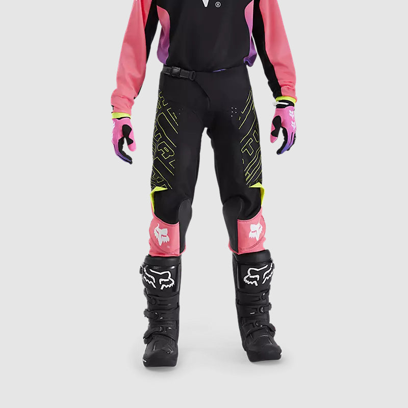 Pantalon Moto Niño 180 Elevated Negro/Rosado Fox