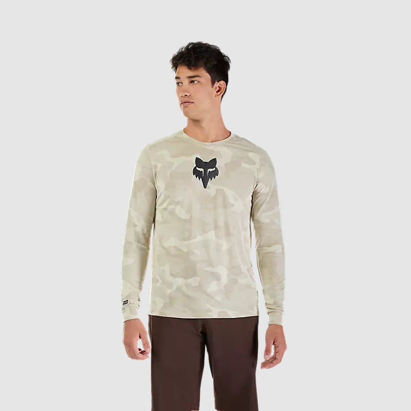 Polera Bicicleta Ranger TruDri Manga Larga Crema Fox