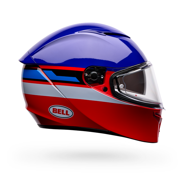 Casco Moto Calle Lithium Motion Azul/Naranjo Certificado QR Bell