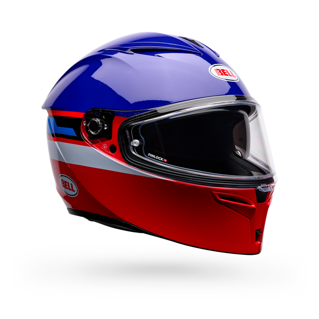 Casco Moto Calle Lithium Motion Azul/Naranjo Certificado QR Bell