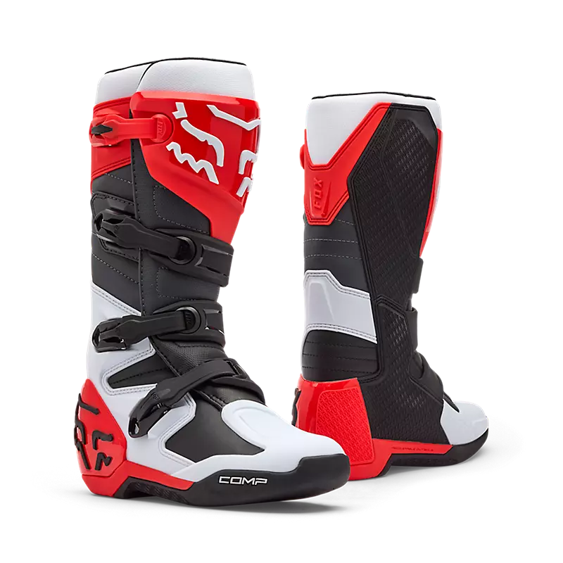 Botas Moto Comp Rojo/Blanco Fox