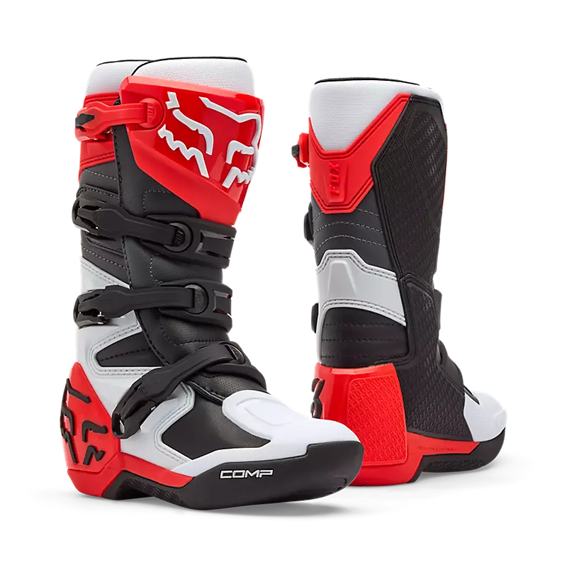 Botas Moto Niño Comp Rojo/Blanco Fox