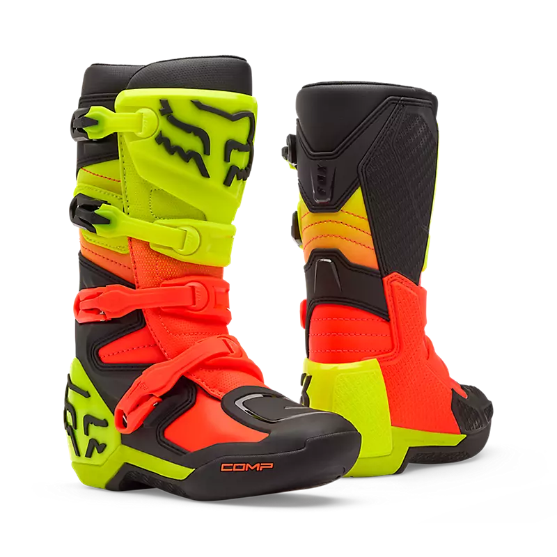 Botas Moto Niño Comp Amarillo/Naranjo Fox
