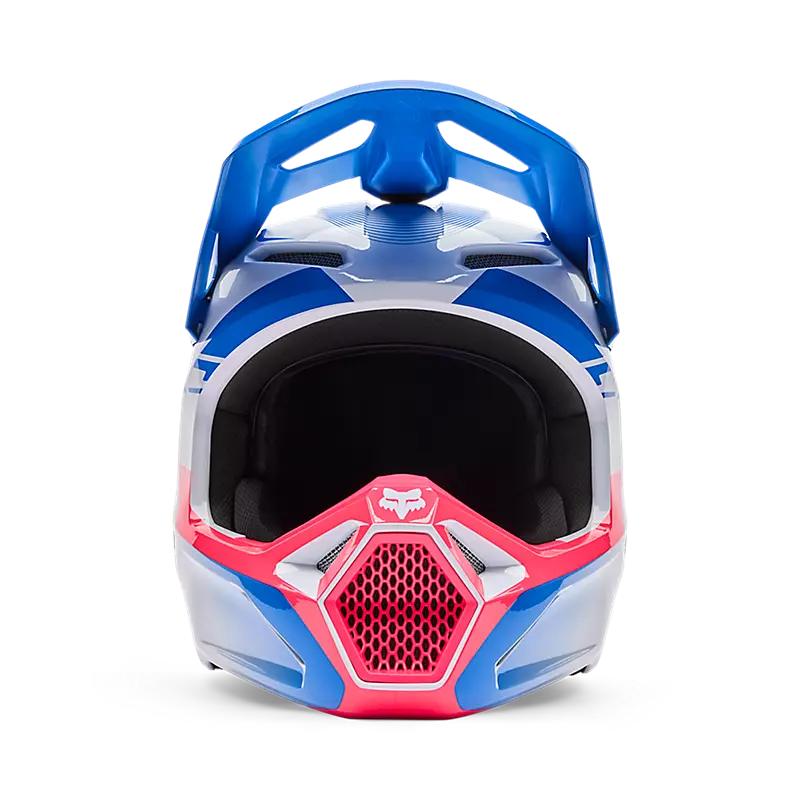 Casco Moto V1 Collect Azul/Blanco Fox